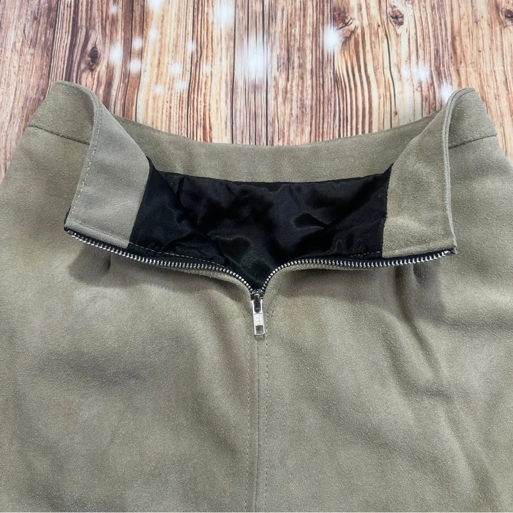 Free People Understated Leather Suede Buckle Mini Skirt Size XS
